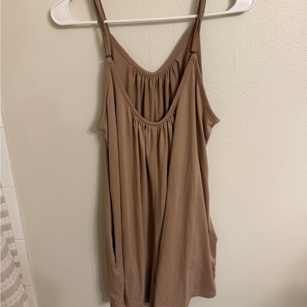 Chic Tan Sleeveless Romper - Picture 2 of 5